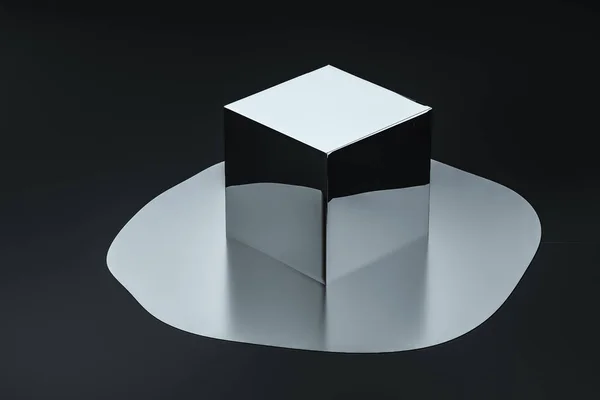 Rendering 3d, geometria creativa fusa con sfondo scuro — Foto Stock