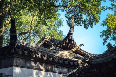 Suzhou, Çin parkında sonbahar