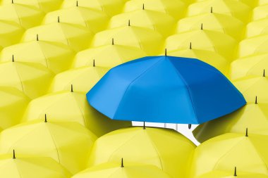 3d render, beyaz arka plan ile şemsiye