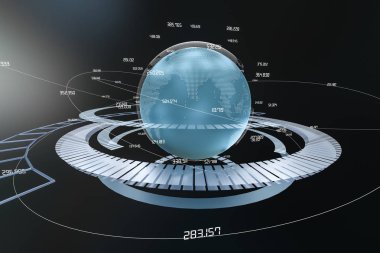 Hud elemanları ile 3d işleme, veri ve toprak grafikleri