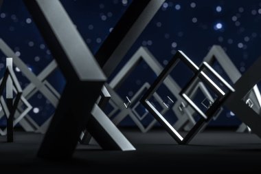 3d render, koyu yaratıcı çokgen elemanları