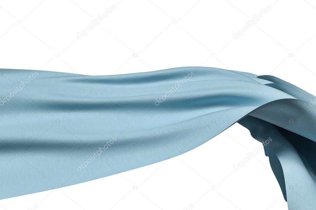 3d rendering, blue flowing cloth background.