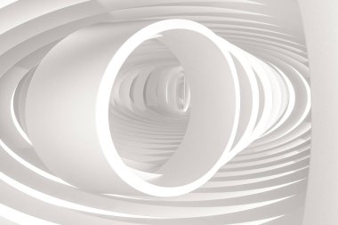 3d render, beyaz iç bina yapısı