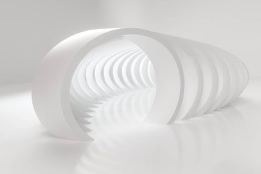 3d render, beyaz iç bina yapısı