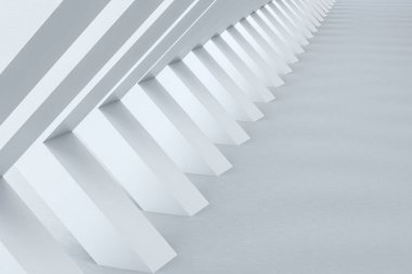 3d render, beyaz iç bina yapısı