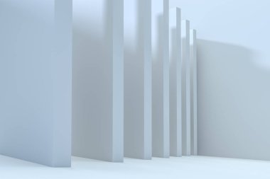 3d render, beyaz iç bina yapısı