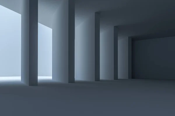 3D рендеринг, белая внутренняя структура здания — стоковое фото