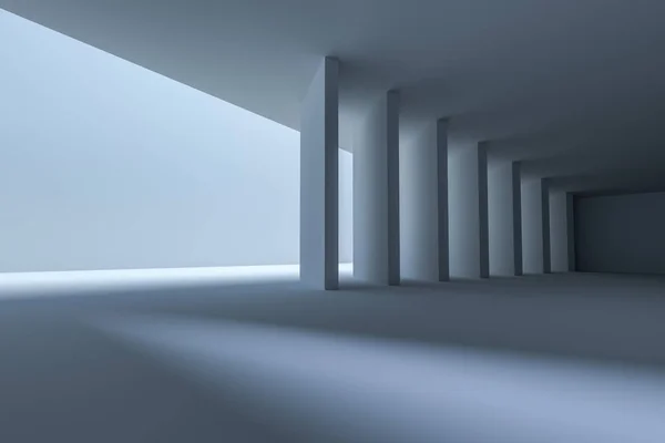 3D-rendering, vit interiör byggnadsstruktur — Stockfoto