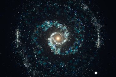 3d render, muhteşem spiral bulutsu. Evrenin arka planı.