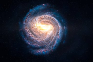 3d rendering, the magnificent spiral nebula. The universe background. clipart