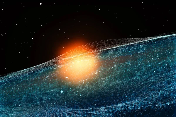 3Dレンダリング、壮大な螺旋星雲。宇宙の背景. — ストック写真
