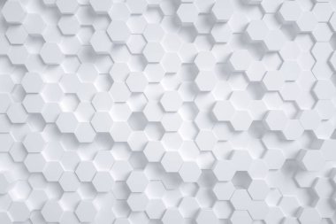 3d render, beyaz üçgen küpler