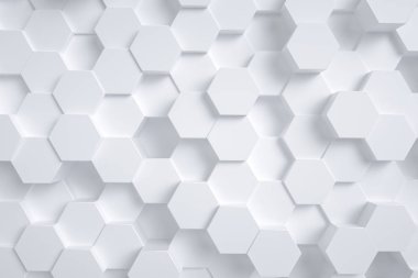 3d render, beyaz üçgen küpler