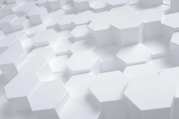 3d renderizado, cubos de triángulo blanco — Foto de Stock