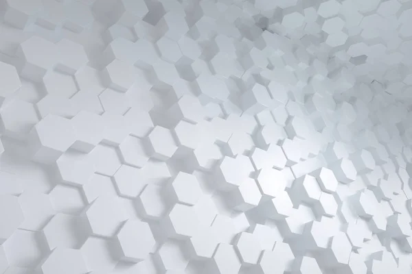 3d renderizado, cubos de triángulo blanco — Foto de Stock