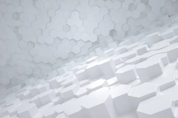 3D-rendering, witte driehoek kubussen — Stockfoto