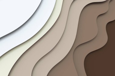 3d render, çok katmanlı kağıt kesme illüstrasyon arka plan