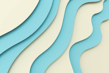 3d render, çok katmanlı kağıt kesme illüstrasyon arka plan