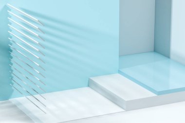 Yaratıcı şekiller ile 3d render, rahatlatıcı renk odası.