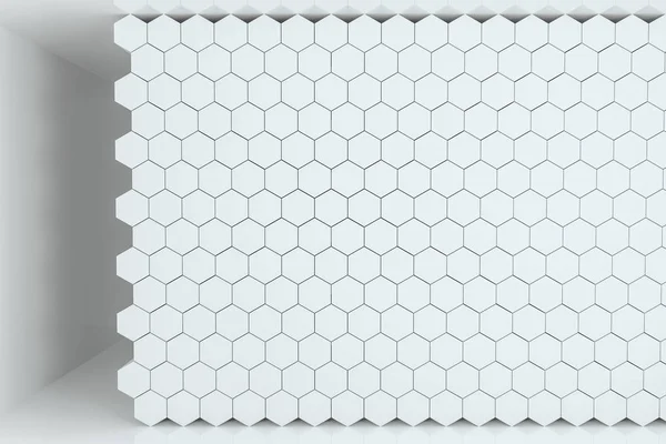 Representación 3d, cubos de hexágono blanco . — Foto de Stock