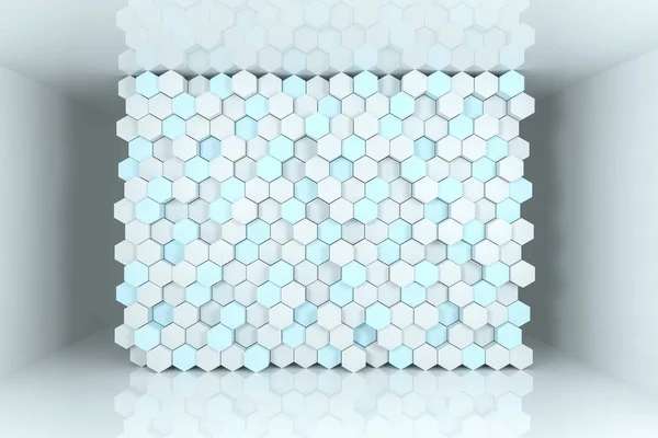 Representación 3d, cubos de hexágono blanco . —  Fotos de Stock