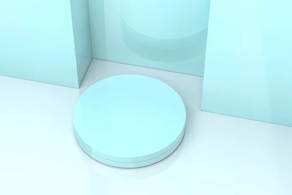 3D рендеринг, круглая платформа в пустой комнате . — стоковое фото