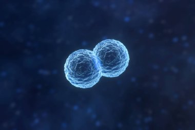 Mavi arka plan, 3d render yüzey detayları ile bulaşıcı virüs.