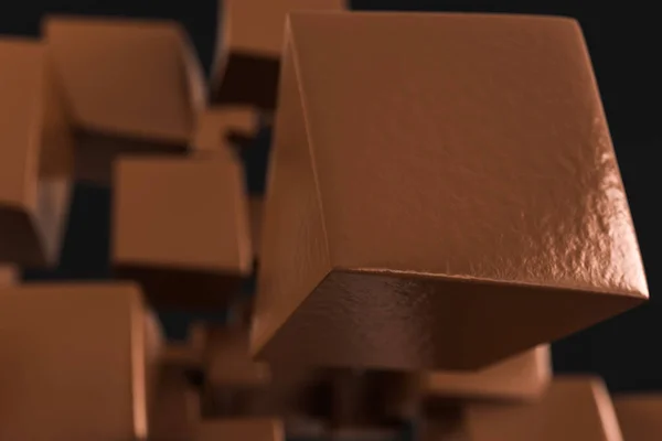 3D-rendering, creatieve kubussen met opgewarpte vorm — Stockfoto