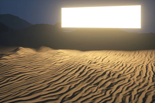 3Dレンダリング、ストライプ形状の広い砂漠. — ストック写真