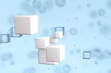 3d render, açık mavi arka plan ile su damlası