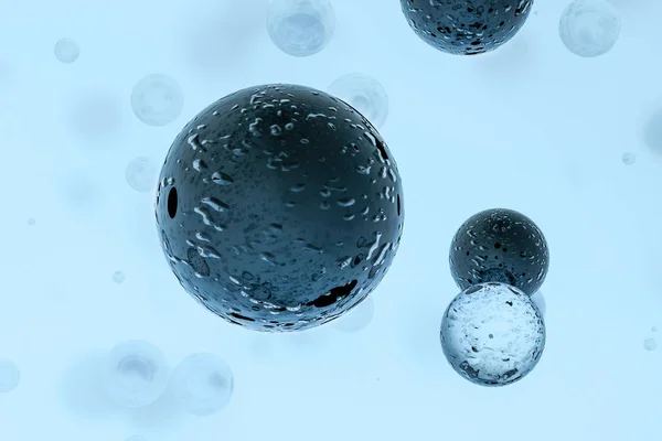 3d renderizado, gota de agua con fondo azul claro —  Fotos de Stock