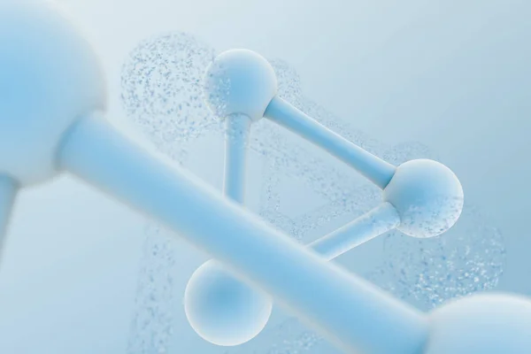 3D рендеринг, голубая химическая формула с эффектами частиц — стоковое фото