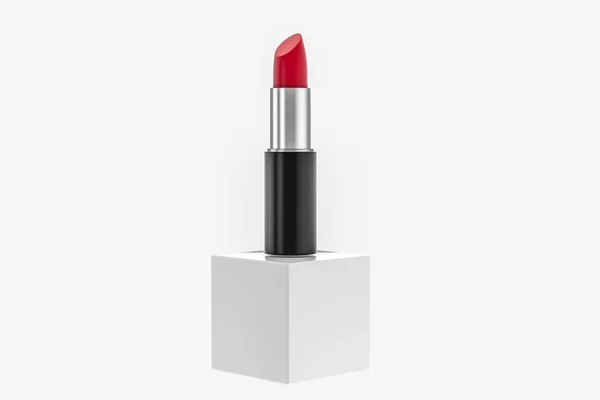 Lipstick with light color background, product photography, 3d rendering. — Stock Photo, Image