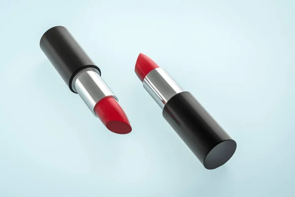 Lipstick with light color background, product photography, 3d rendering. — Stock Photo, Image