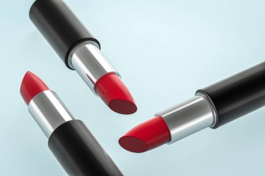 Açık renkli arka plan, ürün fotoğrafçılığı, 3d render ile Ruj.