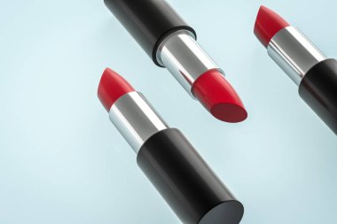 Açık renkli arka plan, ürün fotoğrafçılığı, 3d render ile Ruj.