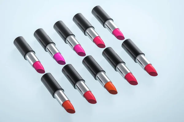 Lipstick with light color background, product photography, 3d rendering.