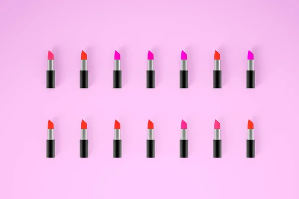 Lipstick with light color background, product photography, 3d rendering. — Stock Photo, Image