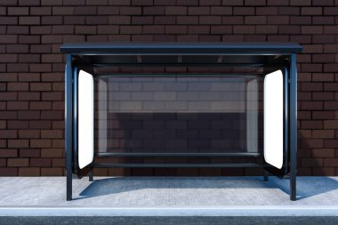 3d render, yol kenarında reklam panosu.