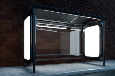 3d render, yol kenarında reklam panosu.
