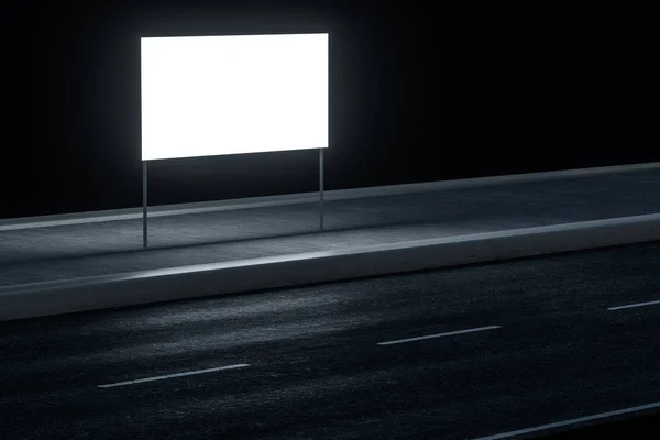 3D 렌더링, 도로 의 측면에 광고 광고 판. — 스톡 사진