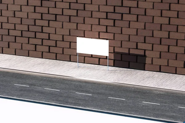 3D рендеринг, рекламный щит на обочине дороги . — стоковое фото