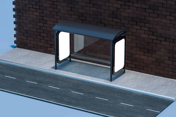 3D 렌더링, 도로 의 측면에 광고 광고 판. — 스톡 사진