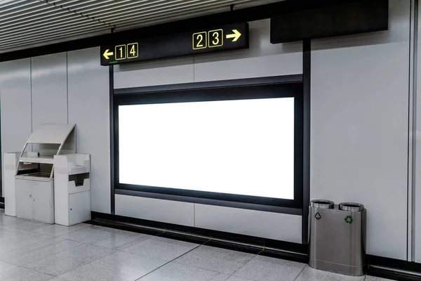 The blank billboard in the underground, poster template.