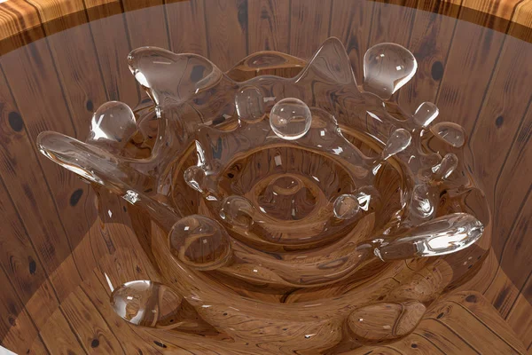 Διαφανείς κυματισμοί κυμάτων υγρών από προσομοίωση υγρών, απόδοση 3D — Φωτογραφία Αρχείου