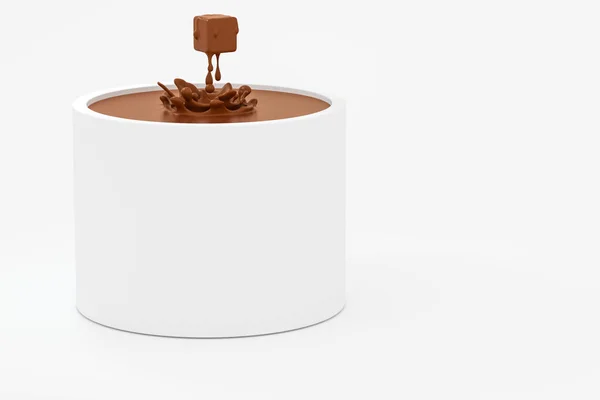 Ondas de chocolate ondulado por simulación de fluidos, renderizado 3d —  Fotos de Stock