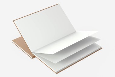 Kahverengi boş açılış Notebook arka plan, 3D Rendering.