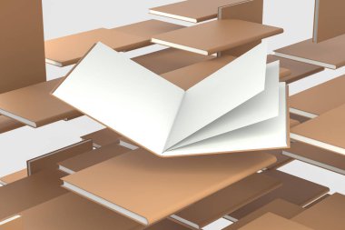 Kahverengi boş açılış Notebook arka plan, 3D Rendering.