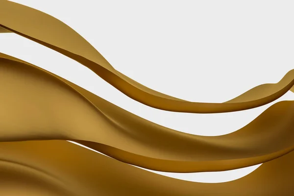 Representación 3d, fondo de tela que fluye de oro . — Foto de Stock