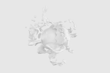 Yaratıcı şekiller, 3d render ile saflık sıçramasüt.